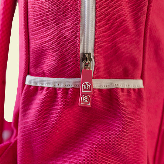 Preschool zipper backpacks with dual zips and water bottle holder. Available online at Pachee for kids' school needs.