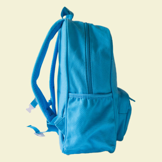 School Junior Backpack highlighting its size and water bottle holder, available at Pachee online store.