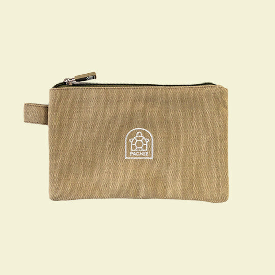 Small neutral pouches featuring the Pachee logo, available for purchase at the online store in the UK. Perfect for everyday use.