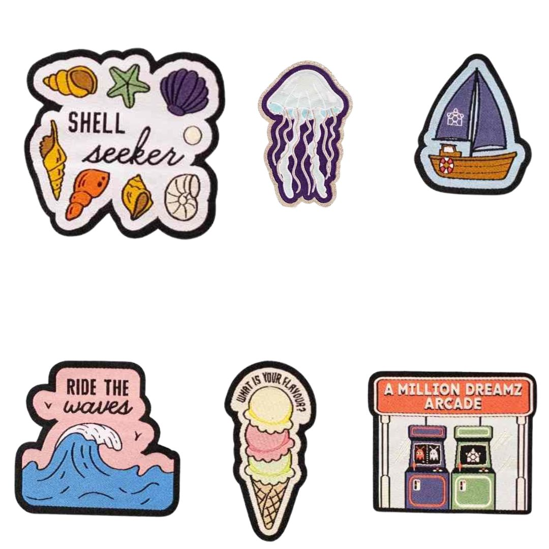 Iron on patches with seaside designs 