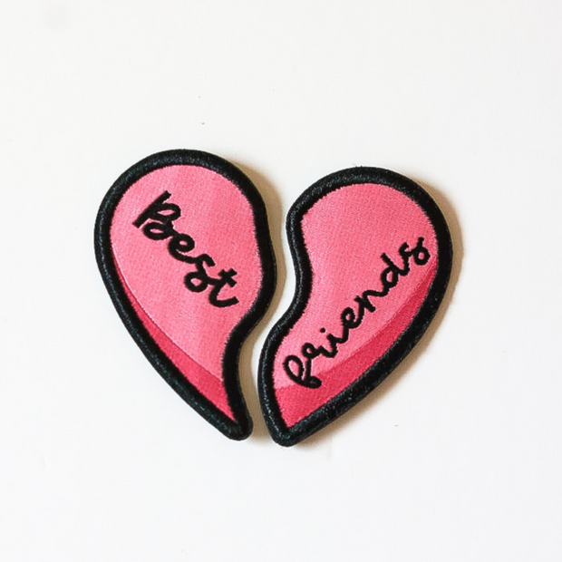 Best Friend Hearts - ONE PAIR! - Recycled Patches