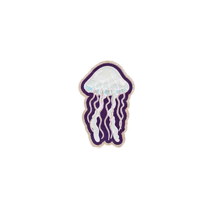 Glitter jellyfish - recycled iron on patch