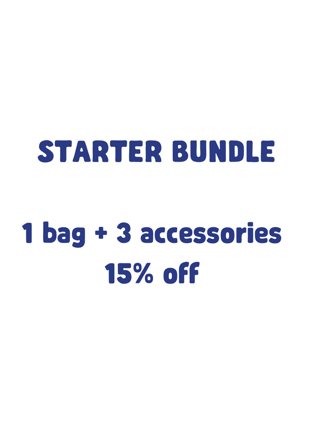 Starter Bundle: buy 1 bag plus 3 accessories and get 15% off the total price