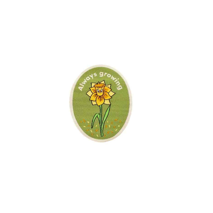 Always Growing patch symbolising continuous growth and progress, with vibrant colours and bold lettering.