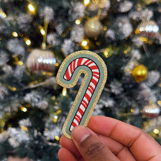 Christmas Candy Cane Iron-on Patch