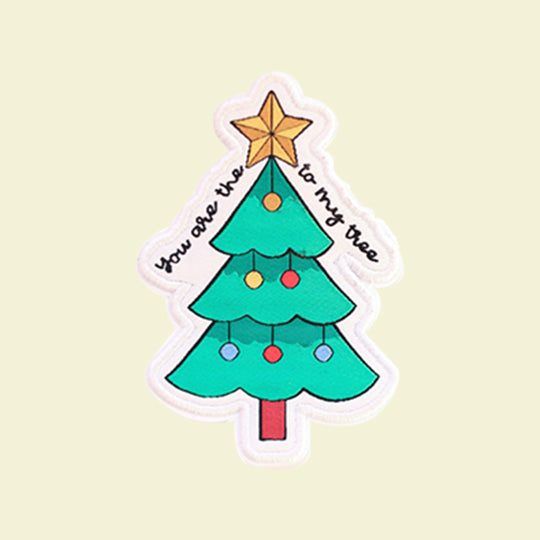 Colourful Christmas tree patch with the message "You are the star to my tree" for a festive, personalised touch.