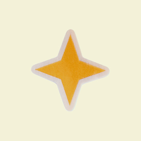 Yellow Colour Christmas Star with white border Patch