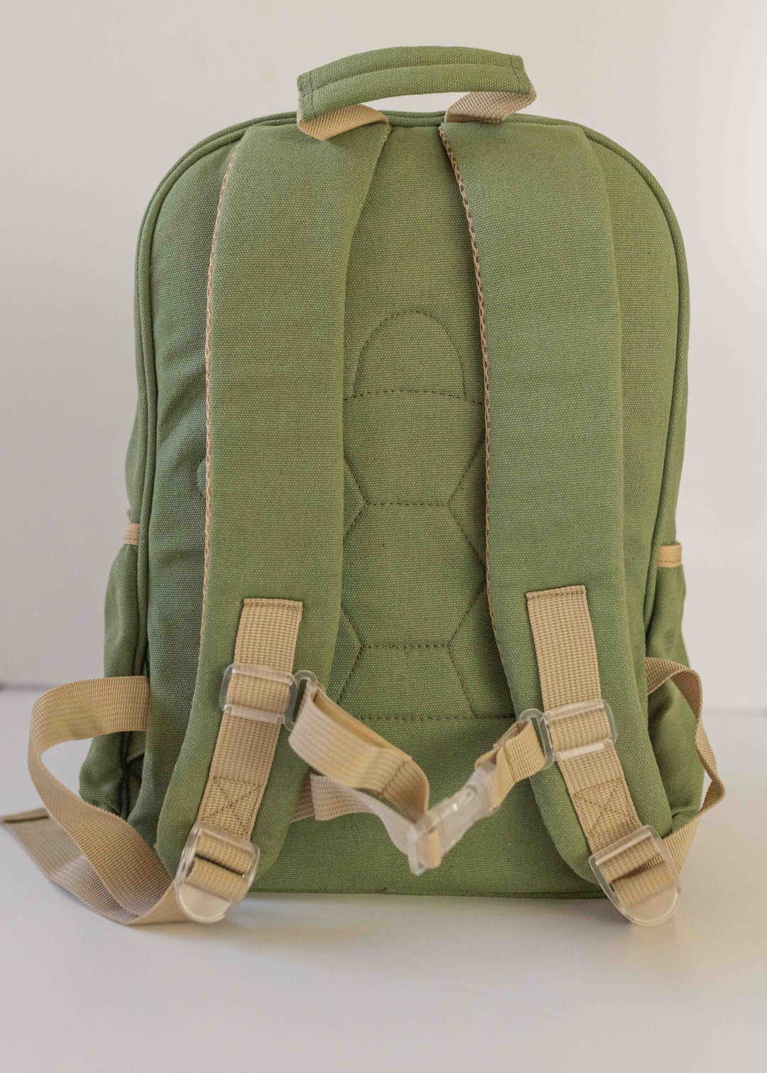 Sage green kids backpack with comfortable shoulder straps, available at Pachee's online store, perfect for school and travel.