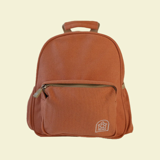 Kids mini backpacks in vibrant orange color, perfect for school or play, available at Pachee online store.