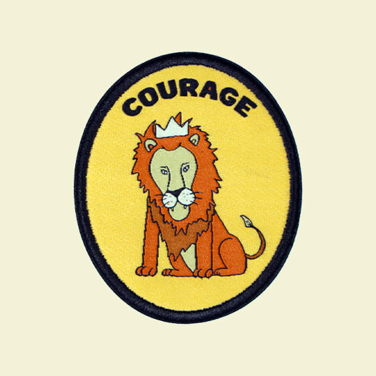 A bold and inspiring patch featuring a lion symbolising strength, courage, and determination.