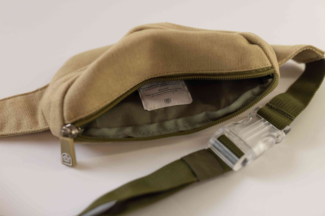 A stylish Nice Bum Bag displayed openly, featuring a transparent buckle, available for purchase at Pachee online store.